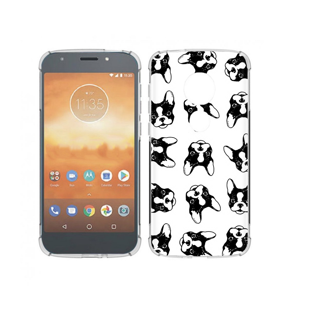 

Чехол MyPads Tocco для Motorola Moto E5 Play черно белые собачки (PT227065.372.683), Прозрачный, Tocco