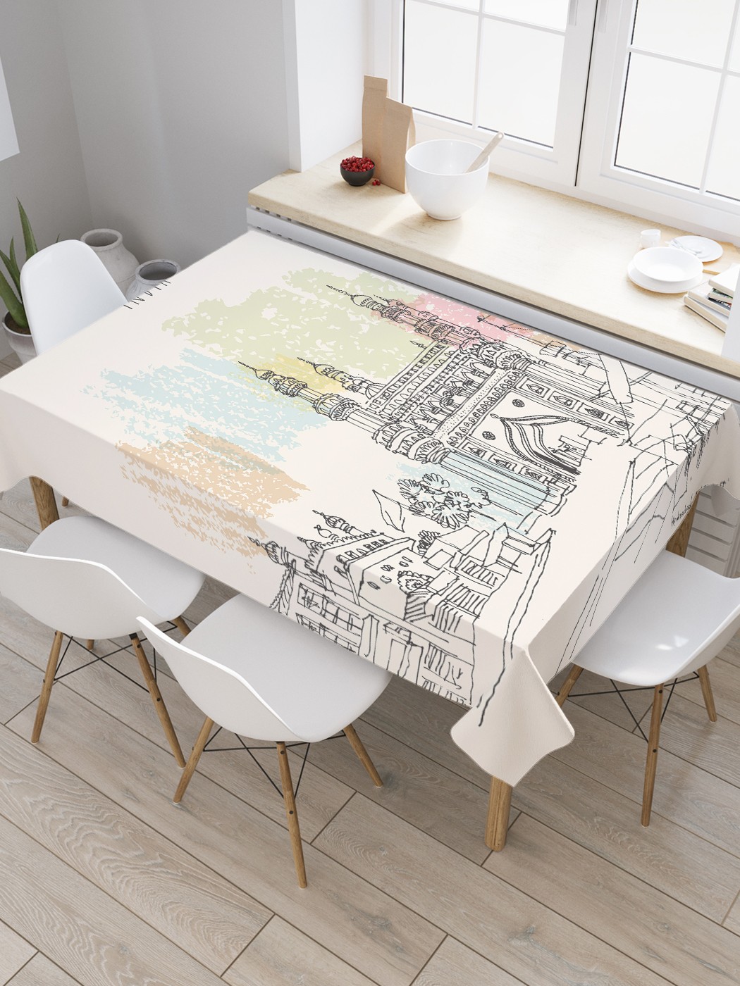 

Скатерть прямоугольная JoyArty "Открытка с видом Хайдарабада" из сатена, 120x145 см, Открытка с видом Хайдарабада