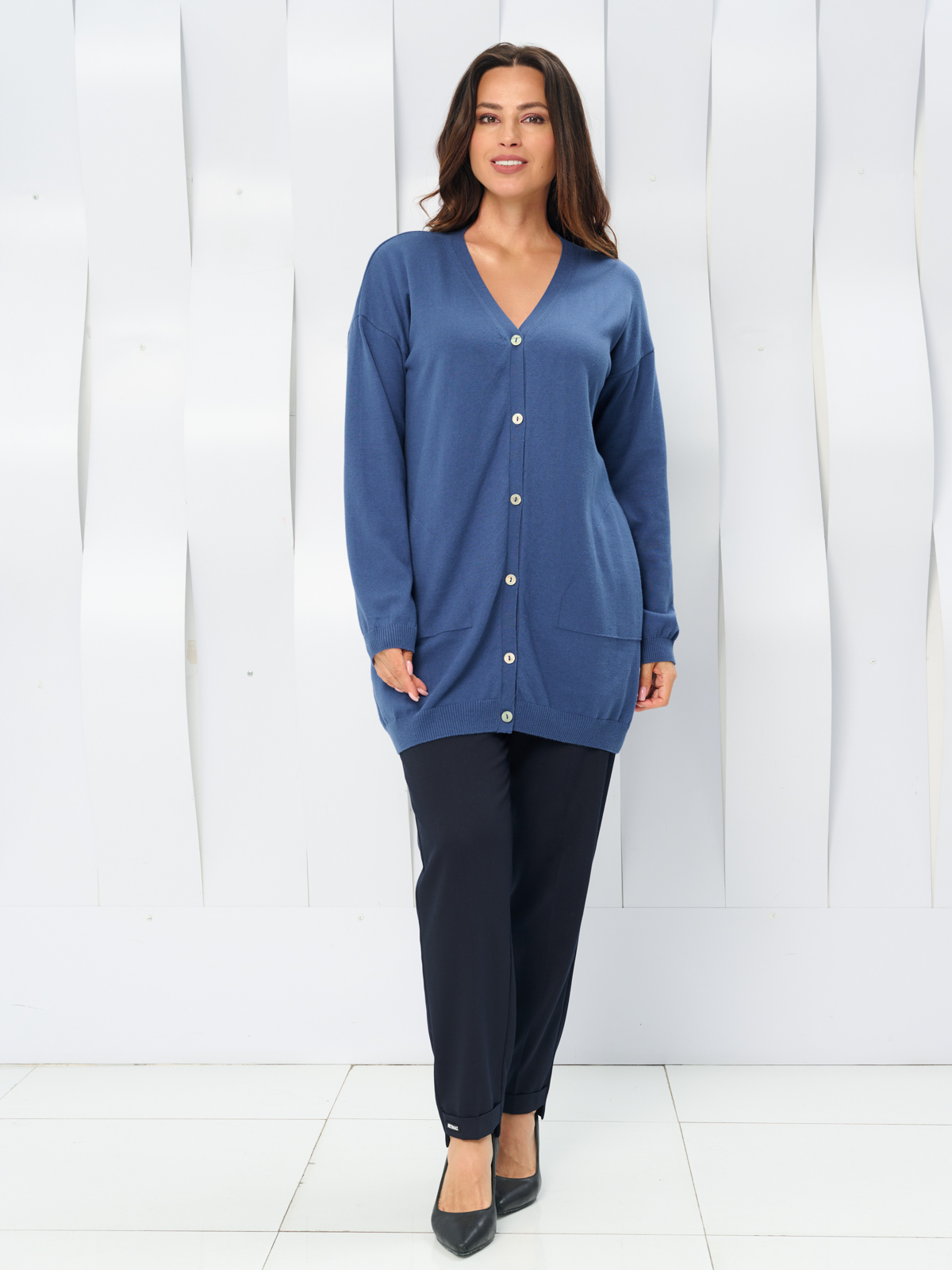 Кардиган женский Maxroses 01-00047632 синий 54