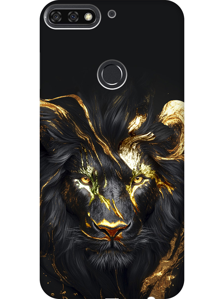 

Силиконовый чехол на Honor 7C / 7A Pro / Huawei Y6 Prime (2018) с принтом 862143, Черный;золотистый, 717873013