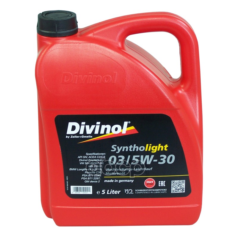 49251-K007, Масло Моторное Divinol Syntholight 03 5W-30 5Л Divinol Германия