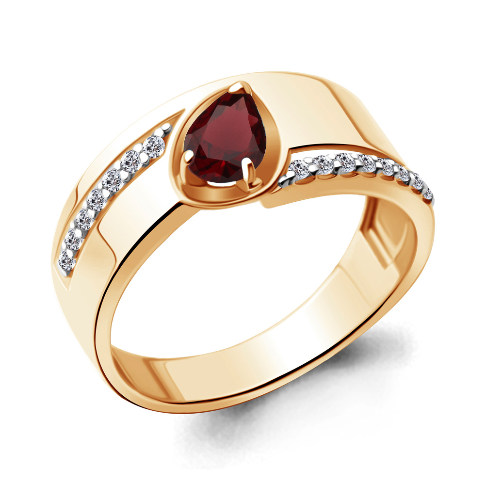 

Кольцо из серебра с гранатом Aquamarine Aquamarine 6945303А_925_з р, 6945303А_925_з