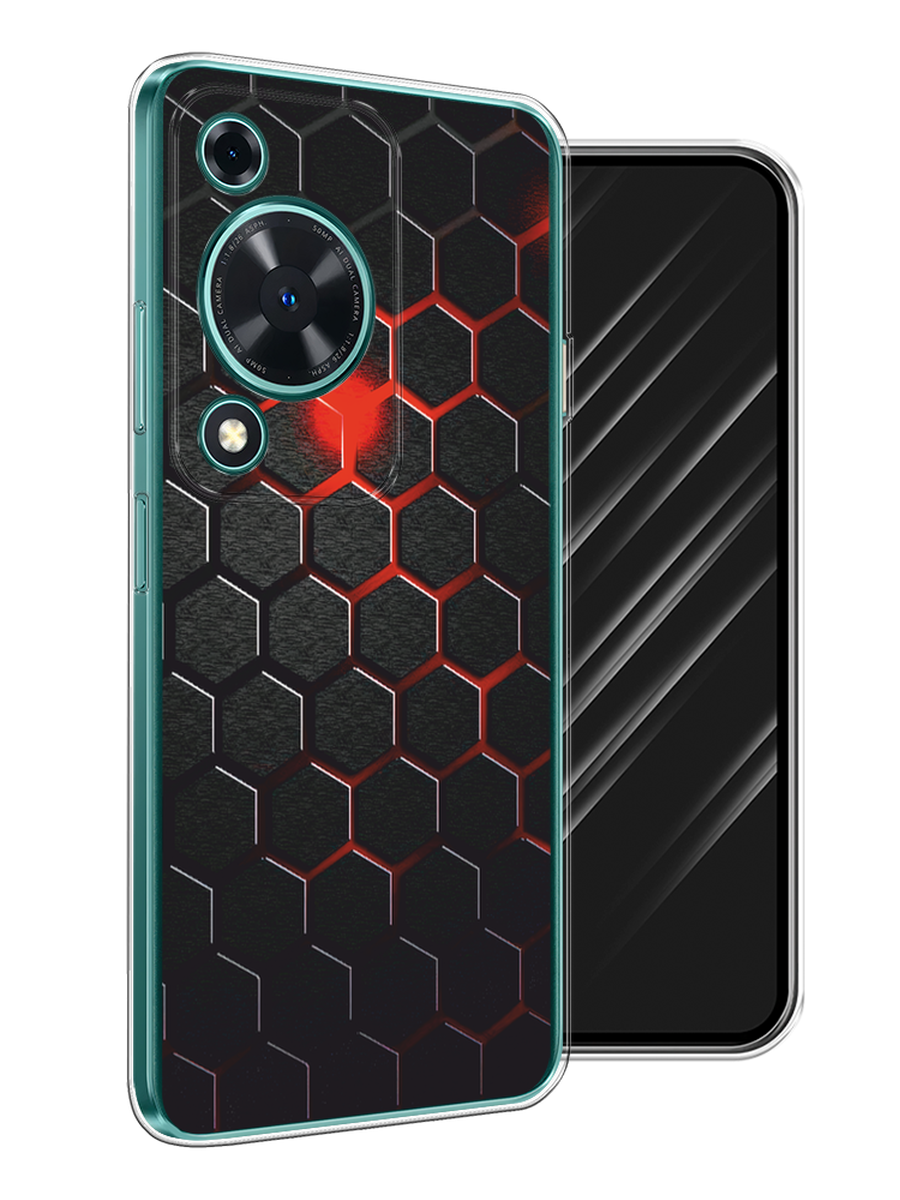 

Чехол Awog на Huawei Nova Y72 "Фон соты красные", Красный;черный, 6123650-1