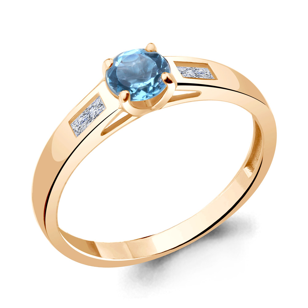 

Кольцо из серебра с топазом\фианитом Aquamarine Aquamarine 6945205_925_з р. 17,5, 6945205_925_з