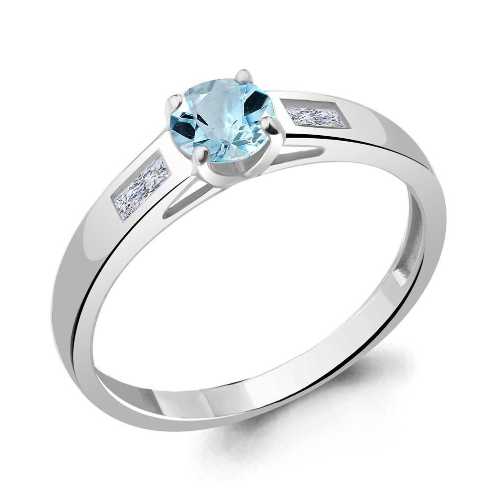

Кольцо из серебра с топазом Aquamarine Aquamarine 6945202_925_р р. 17,5, 6945202_925_р