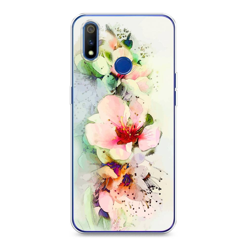 

Чехол на Realme 3 Pro "Нежные цветы", Зеленый;розовый, 251250-2
