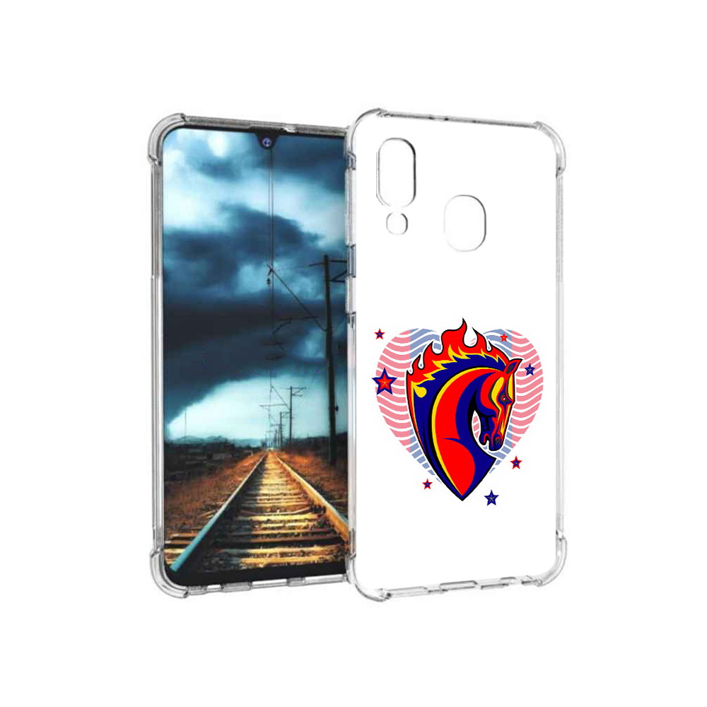 

Чехол MyPads Tocco для Samsung Galaxy A40 ФК ЦСЛ Лошадь (PT128655.504.180), Прозрачный, Tocco