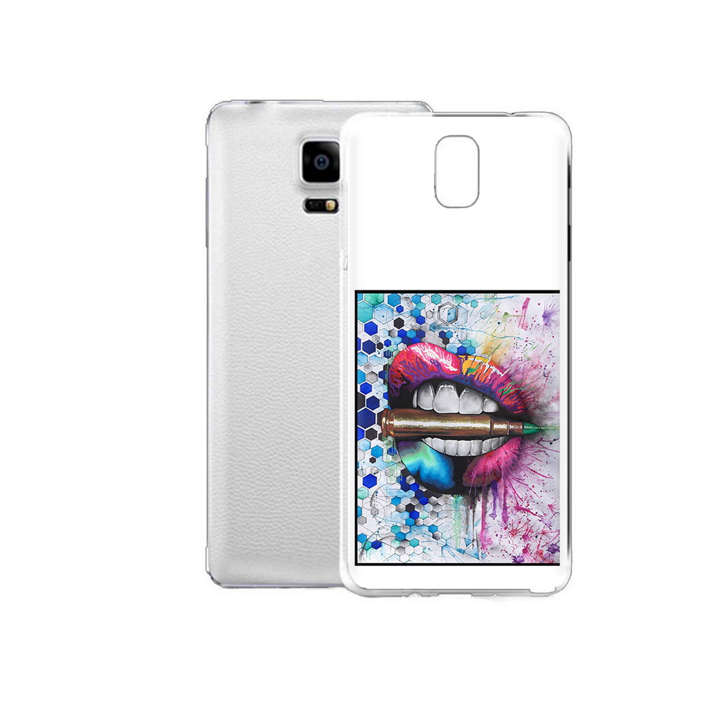 Чехол MyPads Tocco для Samsung Galaxy Note Edge разноцветные губы с пулей
