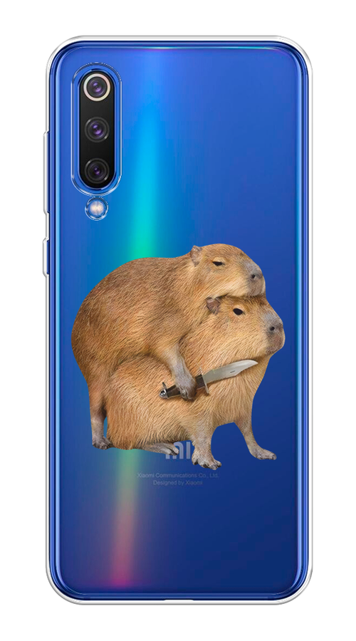

Чехол на Xiaomi Mi9 SE "Капибара с ножом", Бежевый, 35250-1
