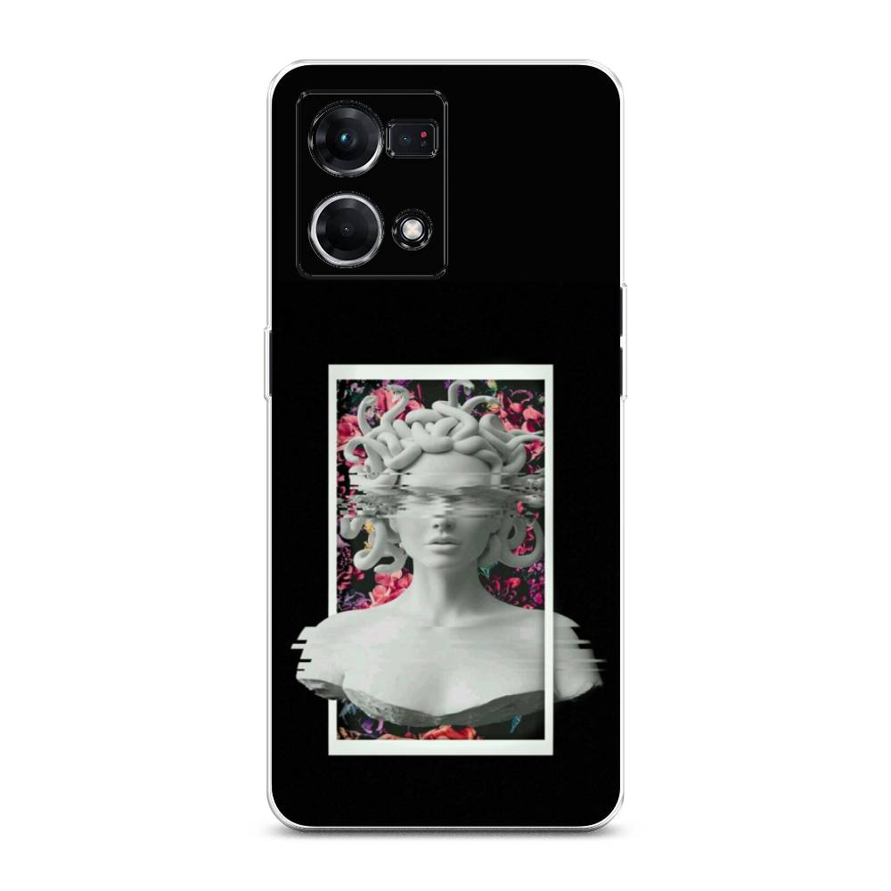 

Чехол на Oppo Reno 7 4G "Web Punk Медуза Горгона", Черный;серый, 2511450-6