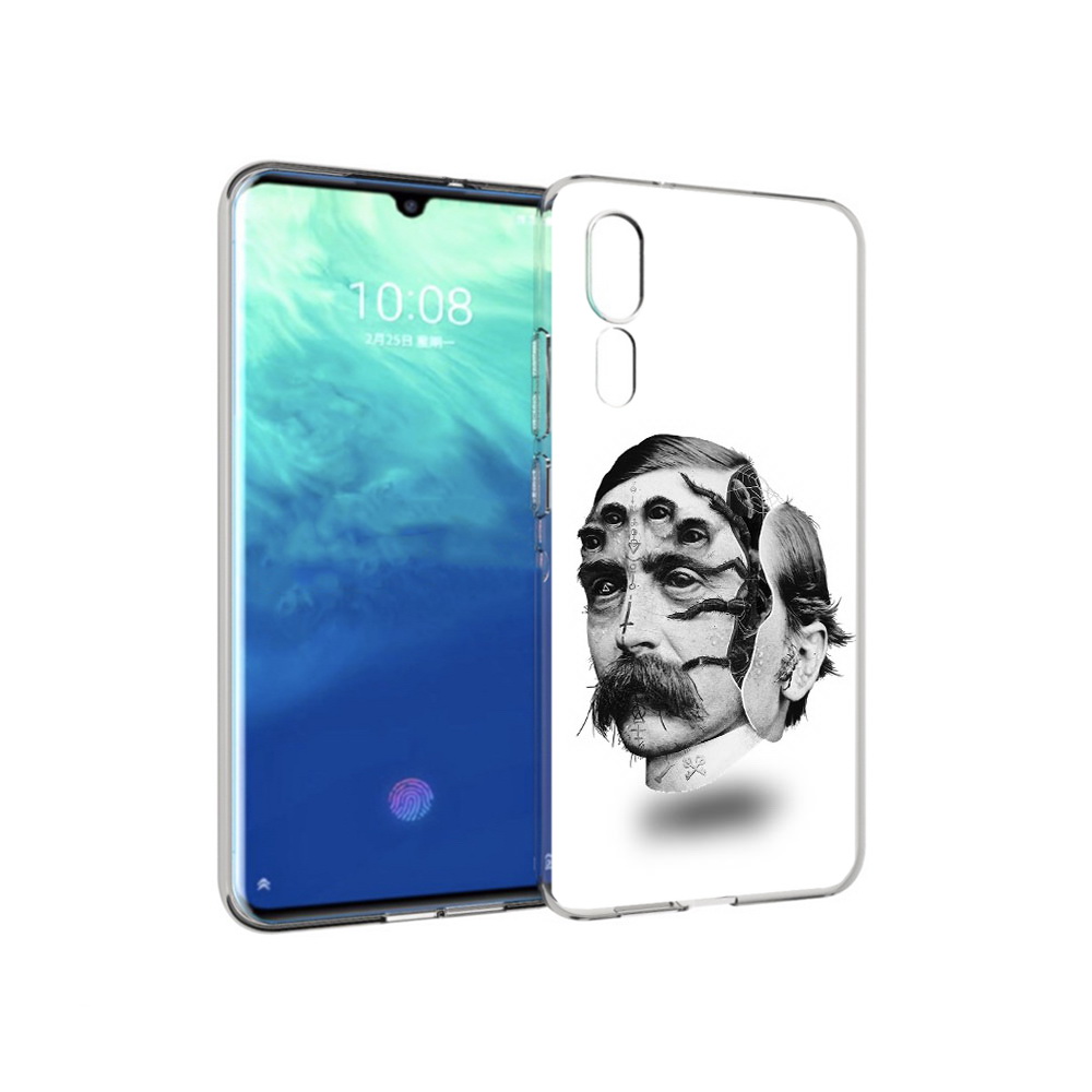 

Чехол MyPads Tocco для ZTE Axon 10 Pro страшное лицо мужчины (PT134302.444.629), Прозрачный, Tocco