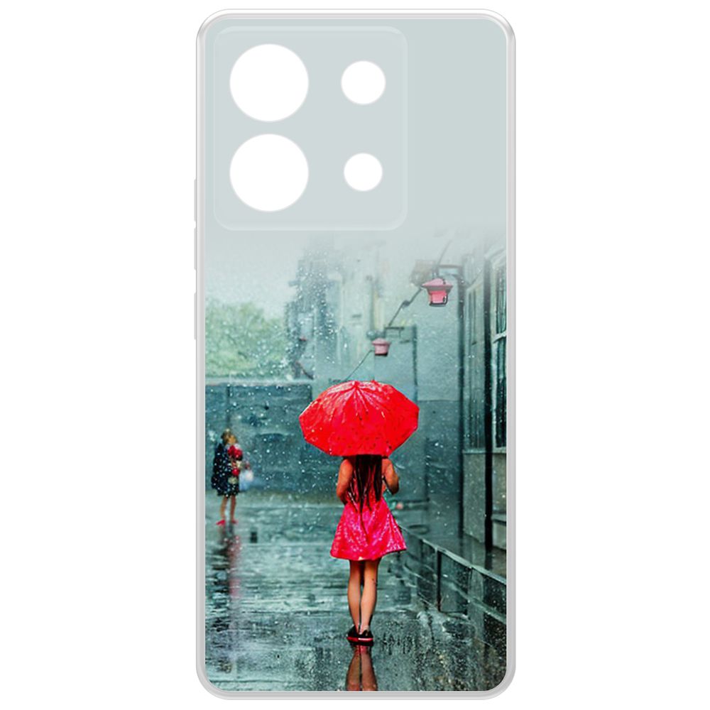 

Чехол-накладка Krutoff Clear Case Красный зонтик для Xiaomi Poco X6, Прозрачный