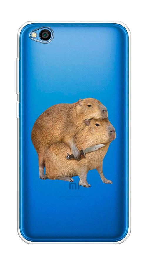 

Чехол на Xiaomi Redmi Go "Капибара с ножом", Бежевый, 35150-1