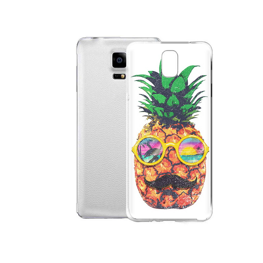 

Чехол MyPads Tocco для Samsung Galaxy Note Edge прикольный ананас с лицом, Прозрачный, Tocco