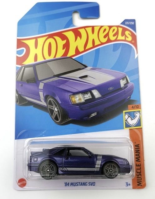 

Машинка Hot Wheels коллекционная (оригинал) 84 MUSTANG SVO фиолетовый, HCW28