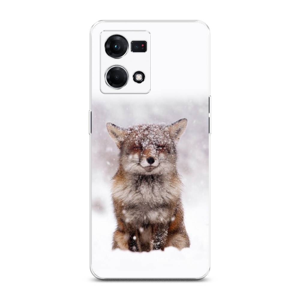 

Чехол на Oppo Reno 7 4G "Зимняя лиса", Белый;серый;коричневый, 2511450-1