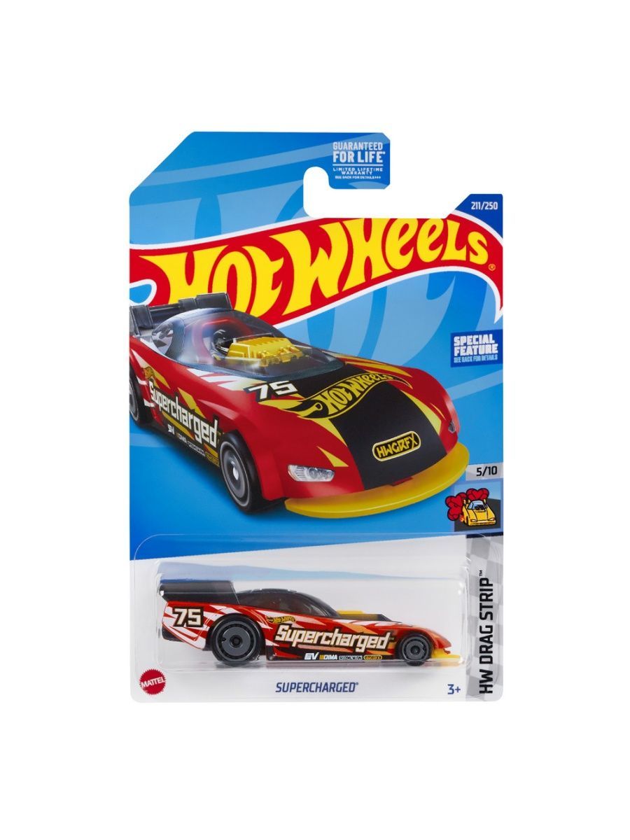 

Машинка Hot Wheels коллекционная (оригинал) SUPERCHARGED красный, HCV90