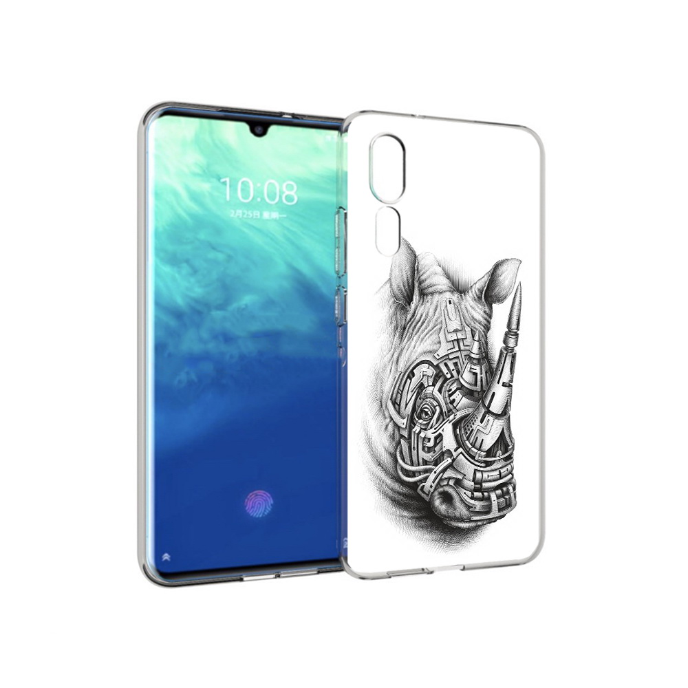 

Чехол MyPads Tocco для ZTE Axon 10 Pro стальной носорог (PT134302.444.620), Прозрачный, Tocco
