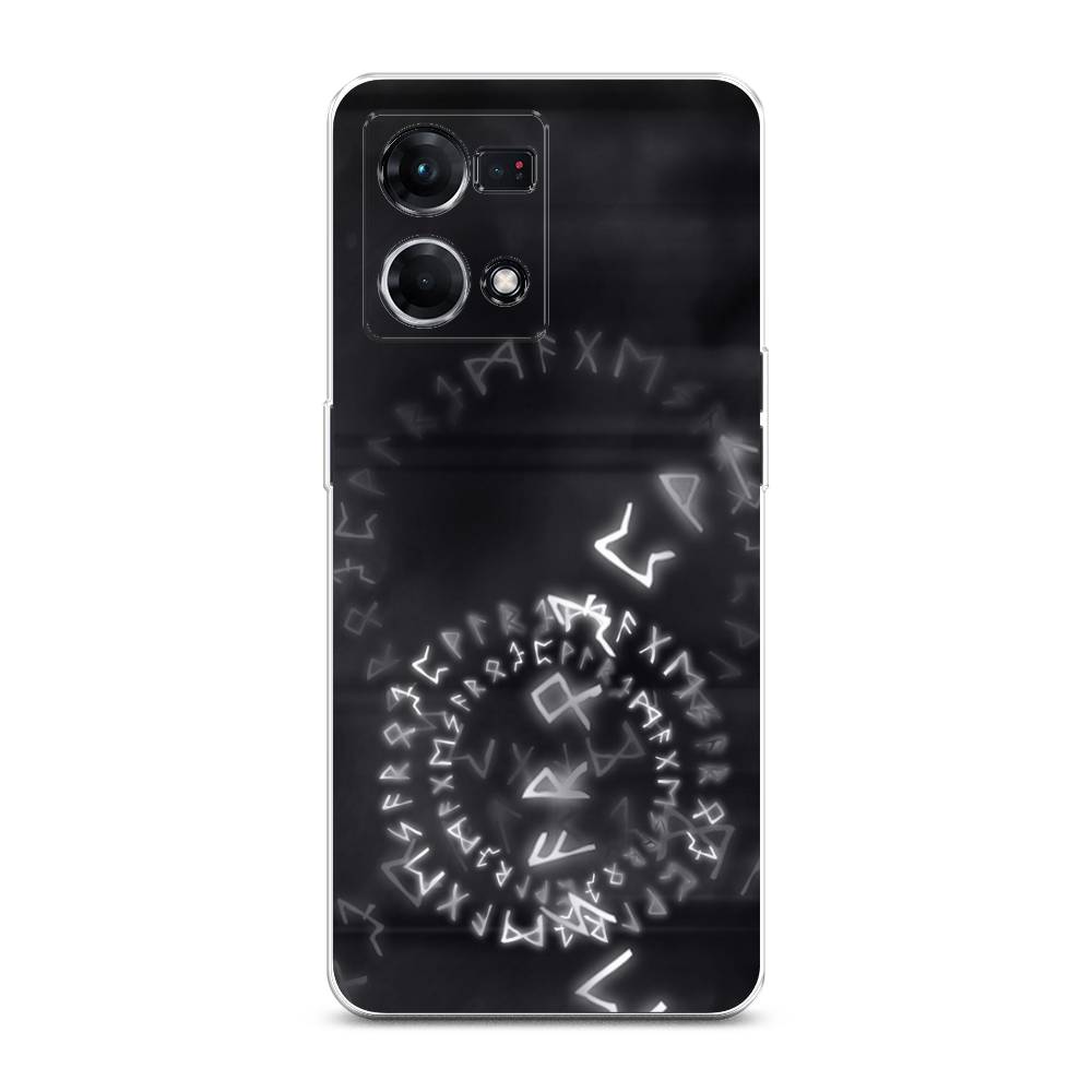 

Чехол на Oppo Reno 7 4G "Руны", Серый;черный, 2511450-3