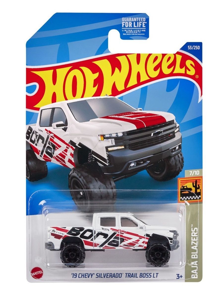 

Машинка Hot Wheels коллекционная (оригинал) 19 CHEVY SILVERADO TRAIL BOSS LT белый, HCW64