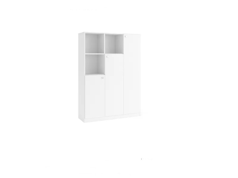 Шкаф стеллаж с полками/Шкаф дизайнерский лофт с ящиками Lors White белый by Mr.Doors