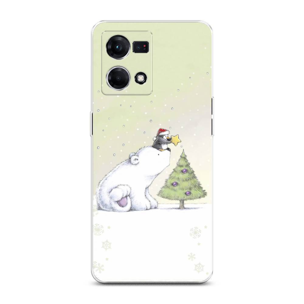 

Чехол на Oppo Reno 7 4G "Украшение елки", Белый;бежевый, 2511450-5