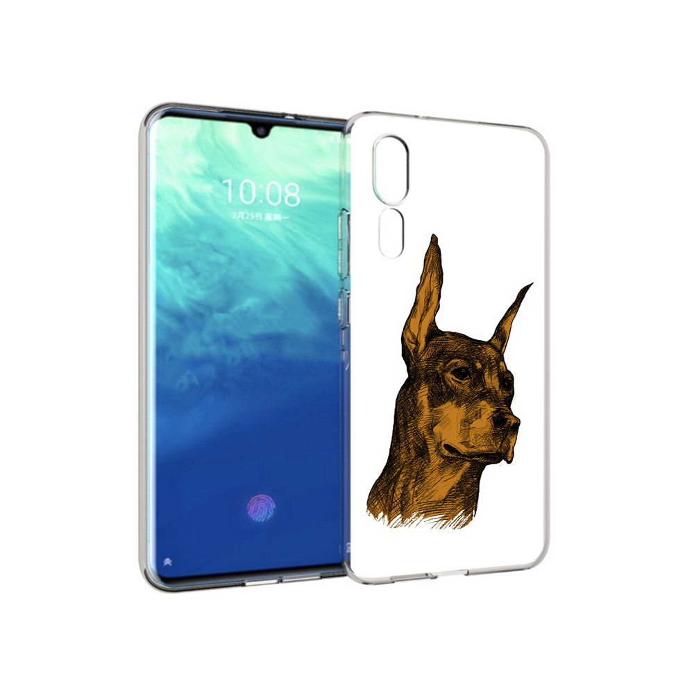 

Чехол MyPads Tocco для ZTE Axon 10 Pro скетч доберман (PT134302.444.605), Прозрачный, Tocco