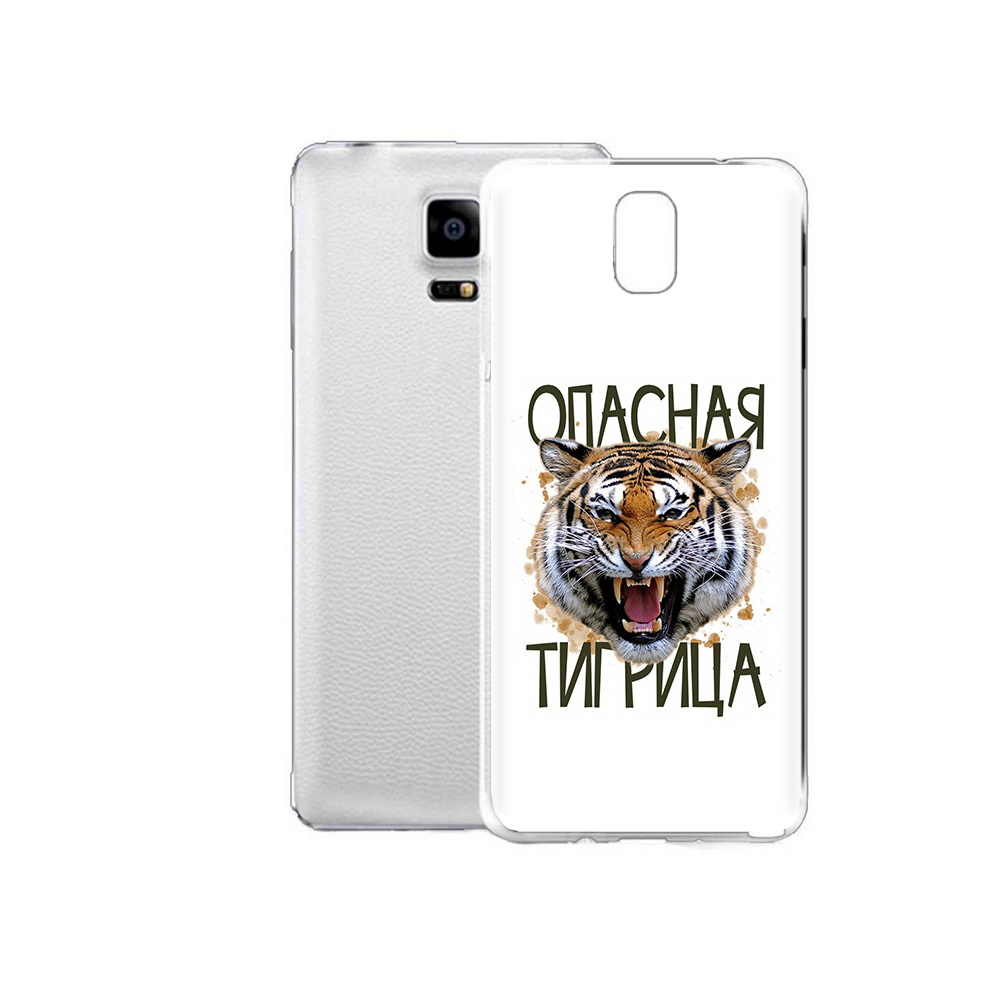 

Чехол MyPads Tocco для Samsung Galaxy Note Edge опасная тигрица (PT11952.563.527), Прозрачный, Tocco