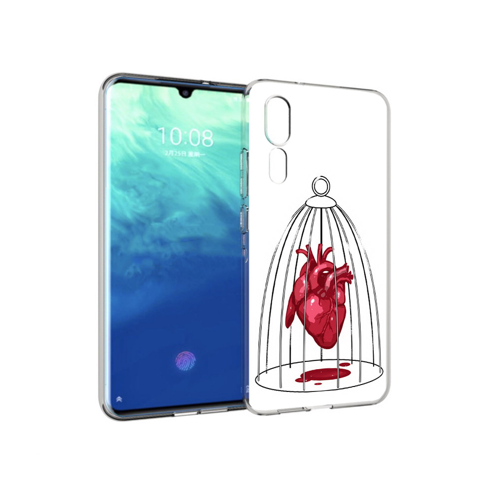 Чехол MyPads Tocco для ZTE Axon 10 Pro сердце в клетке (PT134302.444.597)