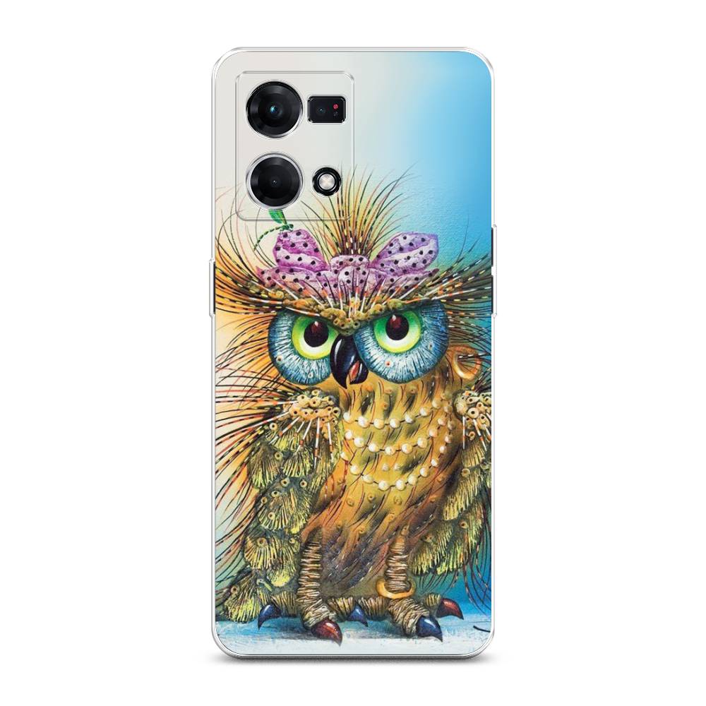 

Чехол на Oppo Reno 7 4G "Модная сова", Коричневый;голубой, 2511450-1