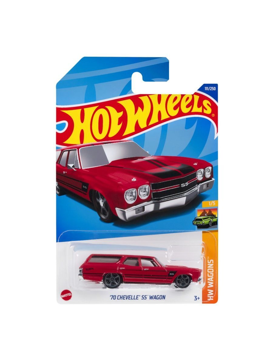 

Машинка Hot Wheels коллекционная (оригинал) 70 CHEVELLE SS WAGON красный, HCX23