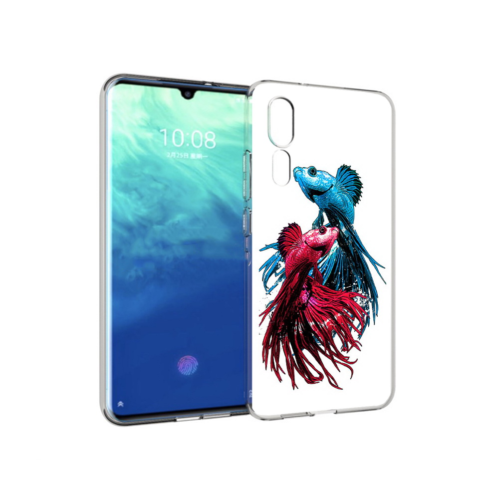 

Чехол MyPads Tocco для ZTE Axon 10 Pro рыбы петушки (PT134302.444.592), Прозрачный, Tocco