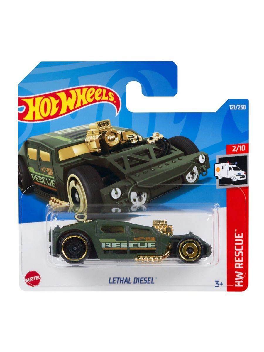 

Машинка Hot Wheels коллекционная (оригинал) LETHAL DIESEL зеленый, HCX17