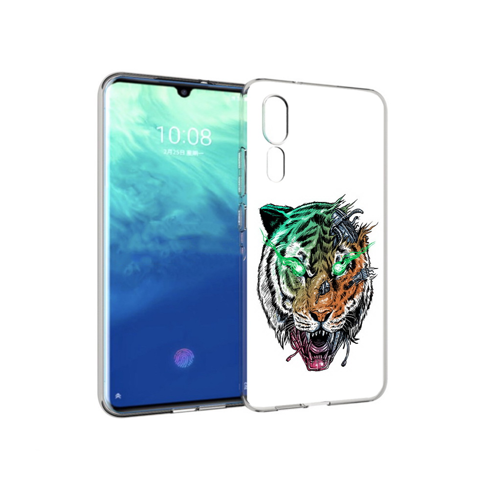 

Чехол MyPads Tocco для ZTE Axon 10 Pro робо-тигр (PT134302.444.584), Прозрачный, Tocco