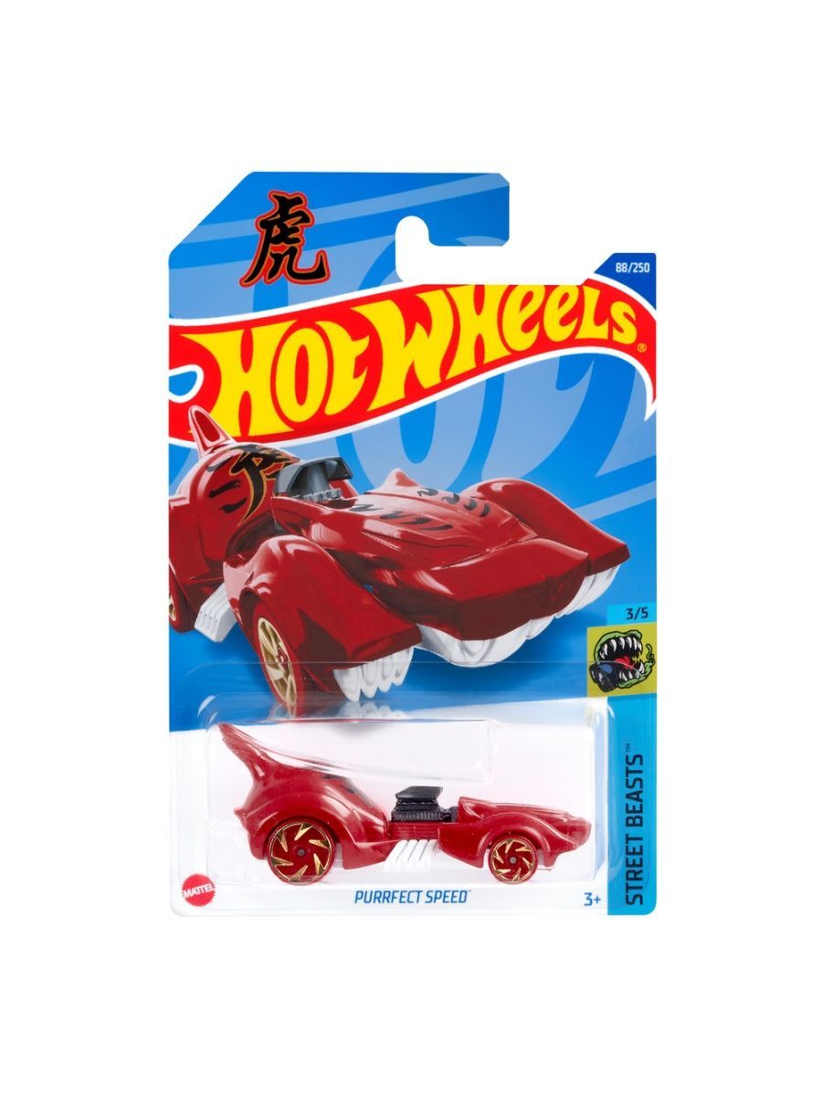 

Машинка Hot Wheels коллекционная (оригинал) PURRFECT SPEED красный, HCV36