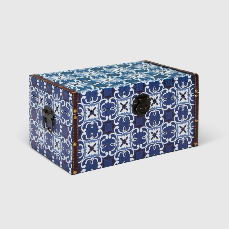 

Сундук декоративный для хранения Grand Forest Azulejo 38 x 25 x 20 см синий