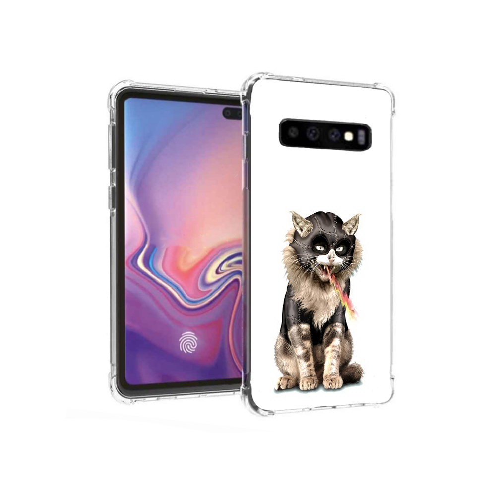 

Чехол MyPads Tocco для Samsung Galaxy S10+ дьяволский кот (PT125670.500.341), Прозрачный, Tocco