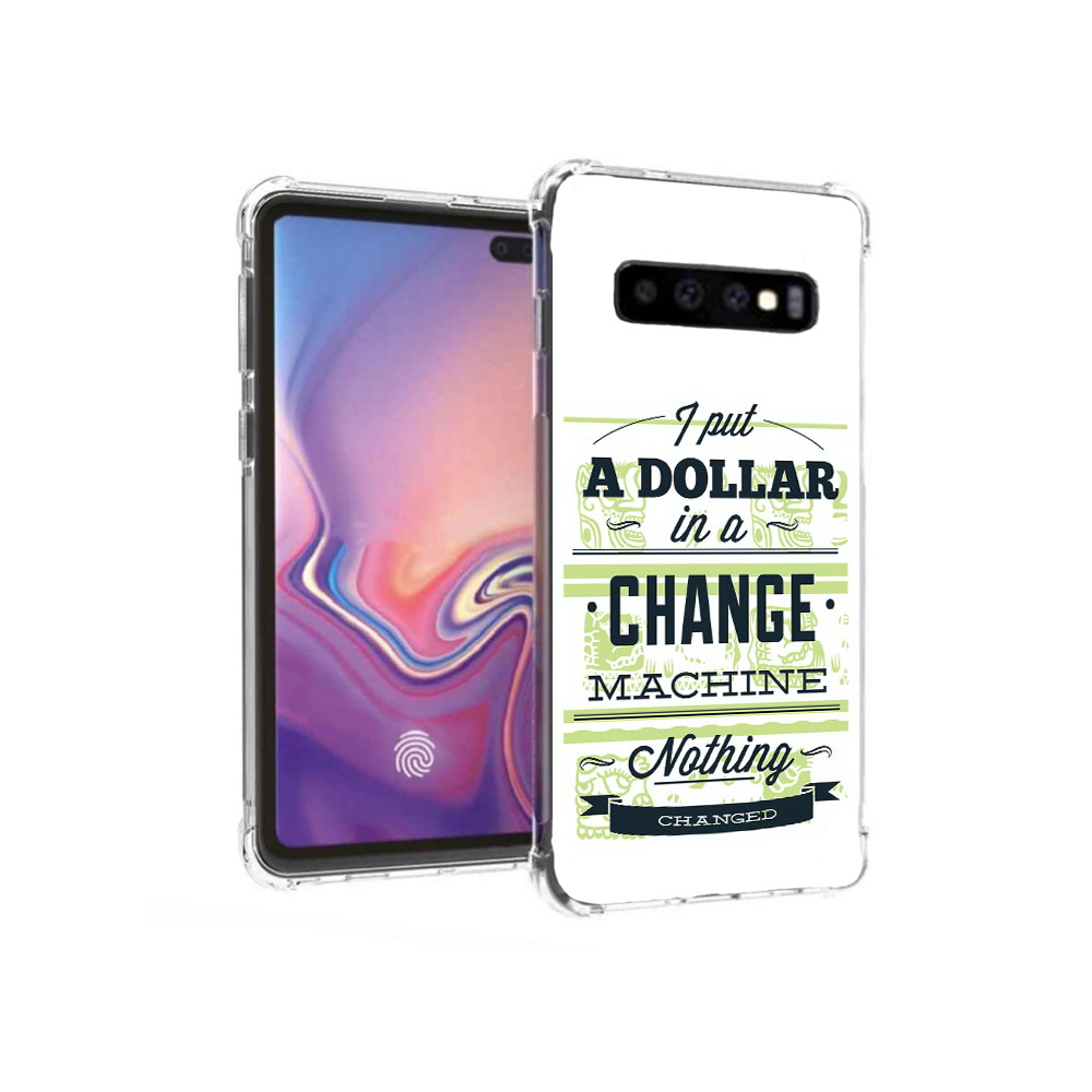 

Чехол MyPads Tocco для Samsung Galaxy S10+ доллар надпись (PT125670.500.336), Прозрачный, Tocco