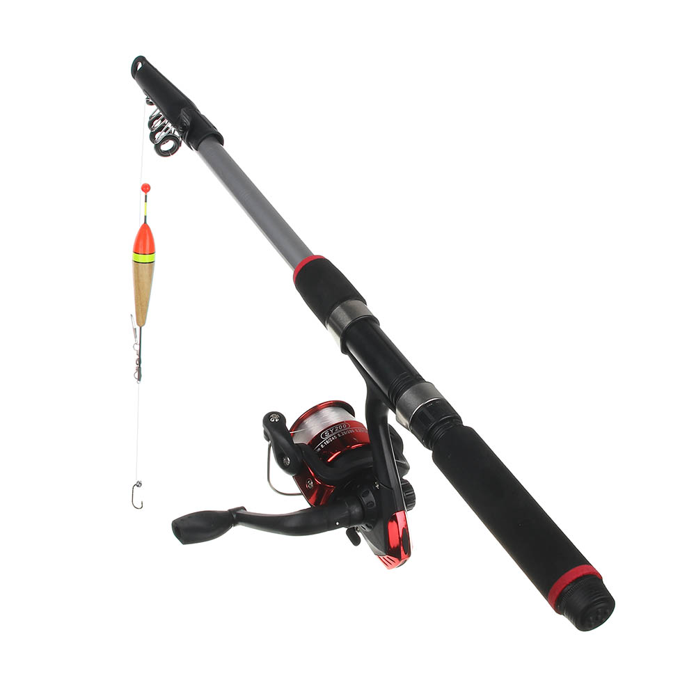 Удочка телескопическая, AZOR FISHING 1,8м, тест 10-30 гр., катушка, леска, грузила, бусины