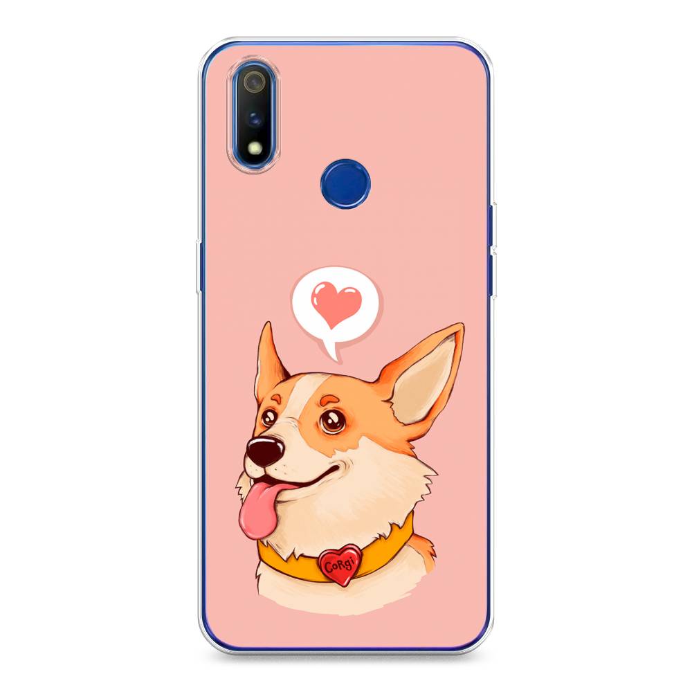 

Чехол на Realme 3 Pro "Корги язык", Розовый;коричневый, 251250-1