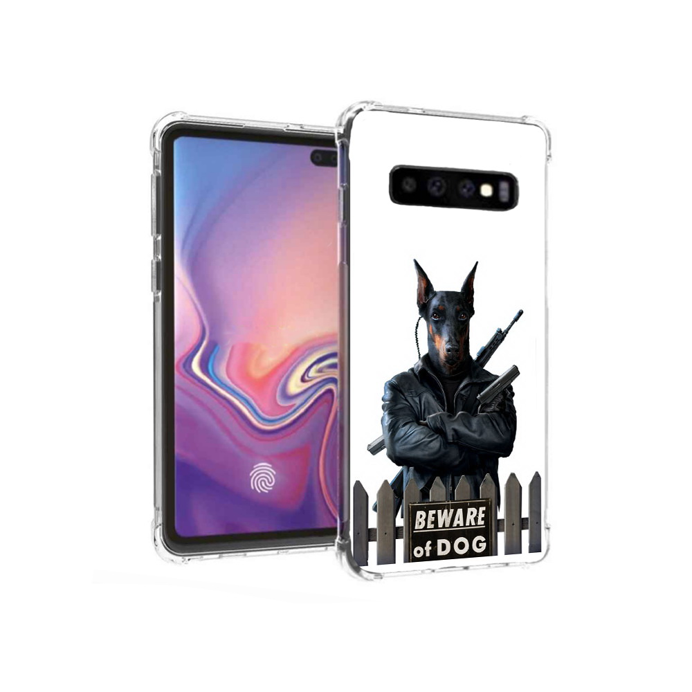 

Чехол MyPads Tocco для Samsung Galaxy S10+ доберман (PT125670.500.332), Прозрачный, Tocco