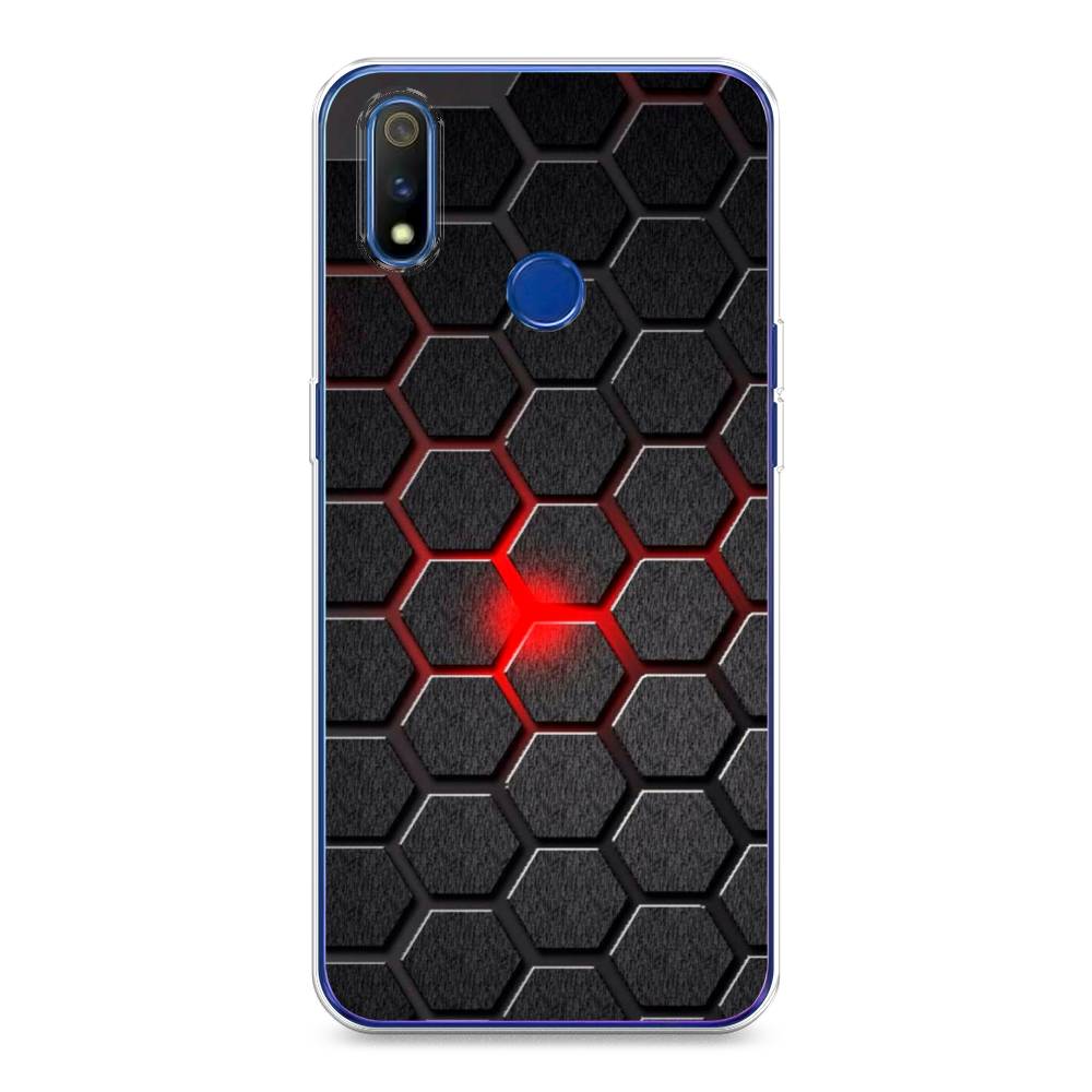 

Чехол на Realme 3 Pro "Соты красные", Красный;черный;серый, 251250-3