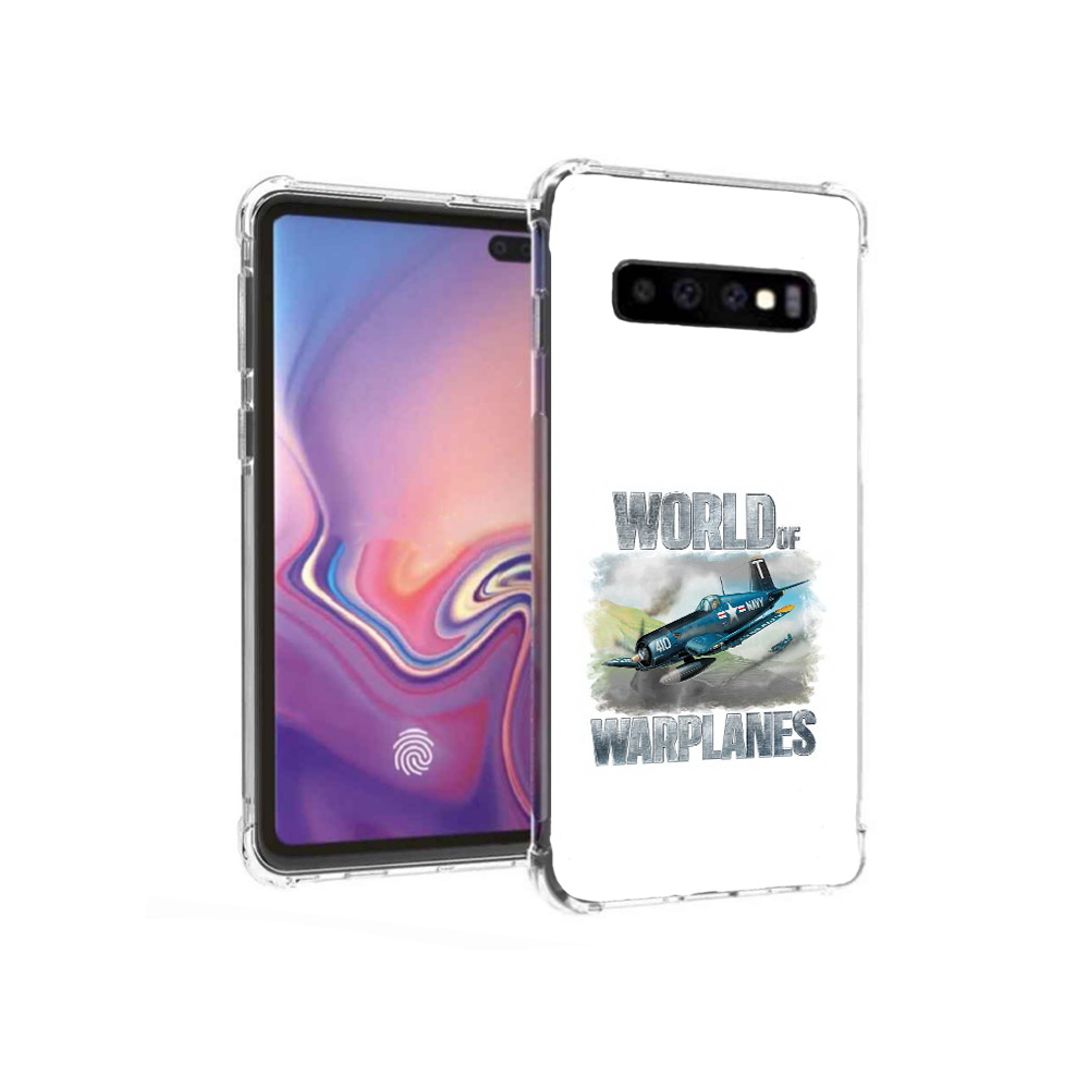 

Чехол MyPads Tocco для Samsung Galaxy S10+ Боевой самолет (PT125670.500.32), Прозрачный, Tocco