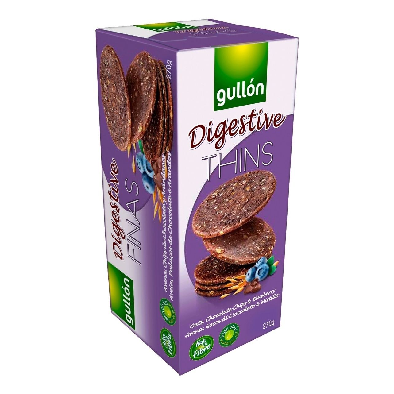 Печенье Gullon Digestive овсяные хлопья-черника-шоколадная стружка 270 г