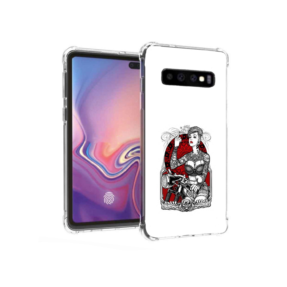 Чехол MyPads Tocco для Samsung Galaxy S10+ девушка на мотоцикле (PT125670.500.308)