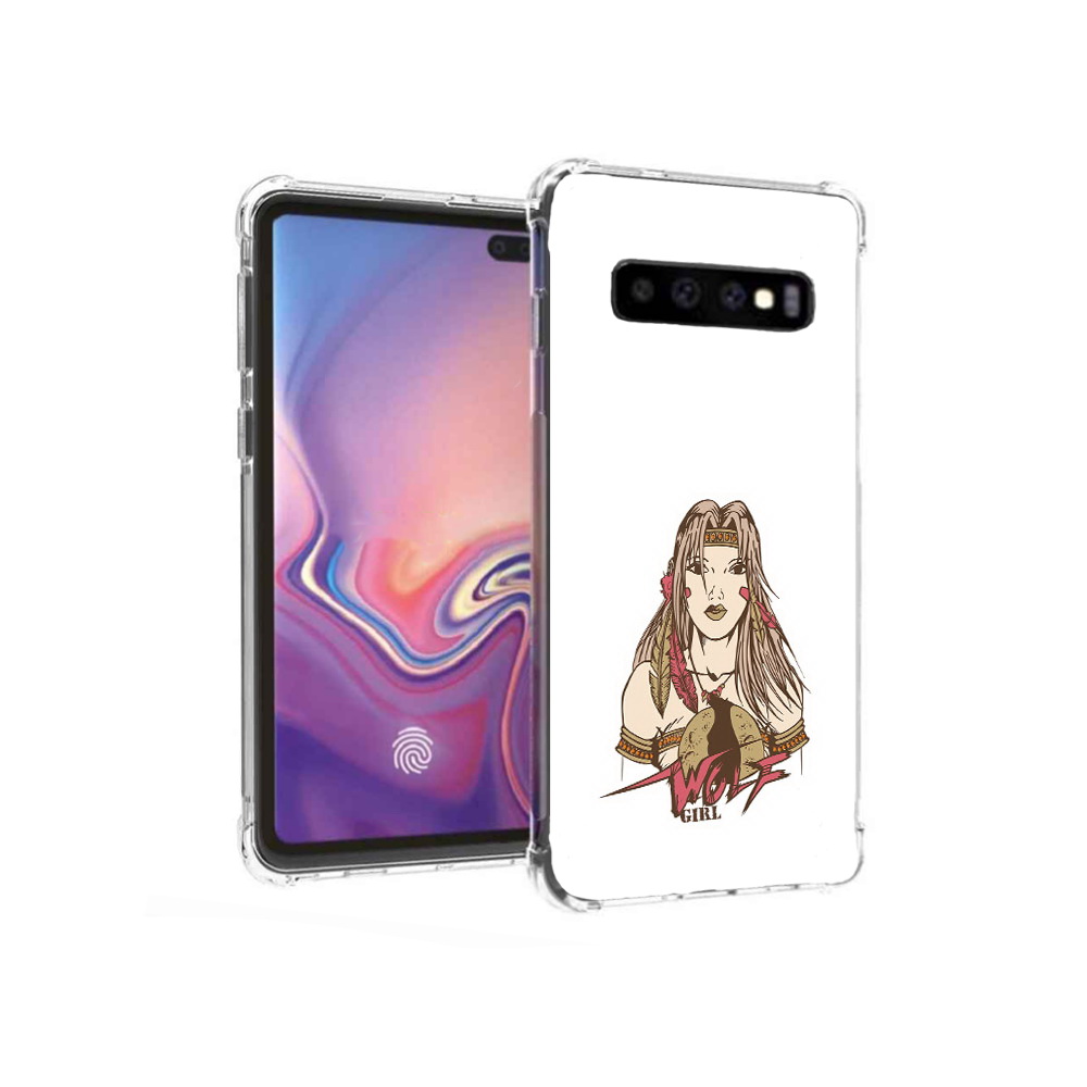 

Чехол MyPads Tocco для Samsung Galaxy S10+ девушка волк (PT125670.500.306), Прозрачный, Tocco