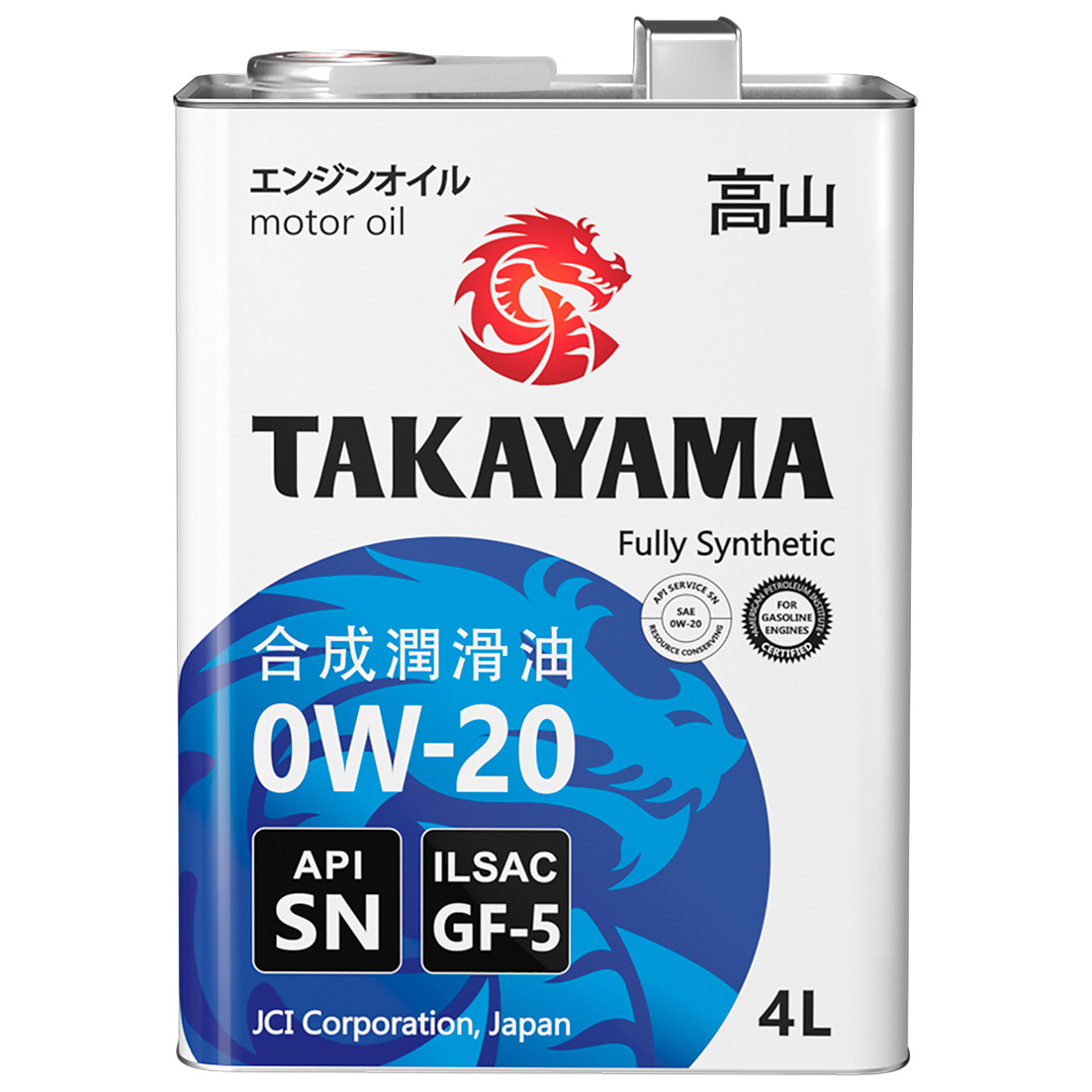 Моторное масло TAKAYAMA Sae 0W20 Ilsac Gf-5 Api Sn 4л