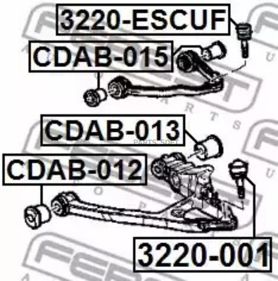

FEBEST Опора шаровая переднего нижнего рычага FEBEST 3220-001