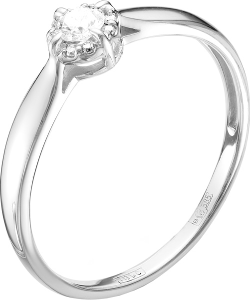 Кольцо из белого золота с бриллиантом р.17 Vesna jewelry 1409-251-00-00