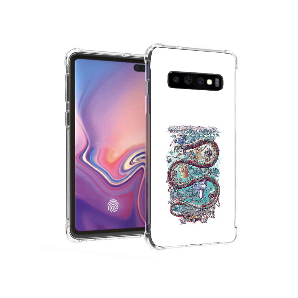 

Чехол MyPads Tocco для Samsung Galaxy S10+ время приключений страшилка (PT125670.500.280), Прозрачный, Tocco